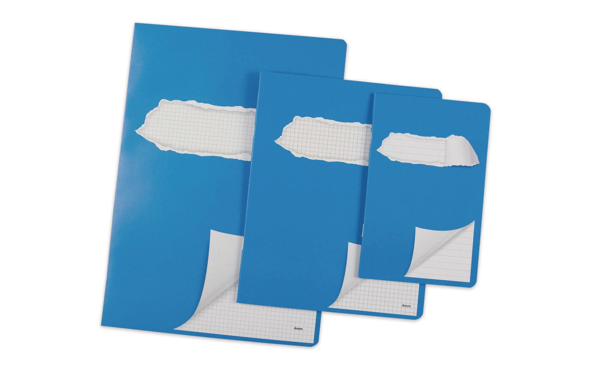Elco Schulheft – A4 – kariert – 24 Blatt – abgerundete Ecken, blau, 10 Stück