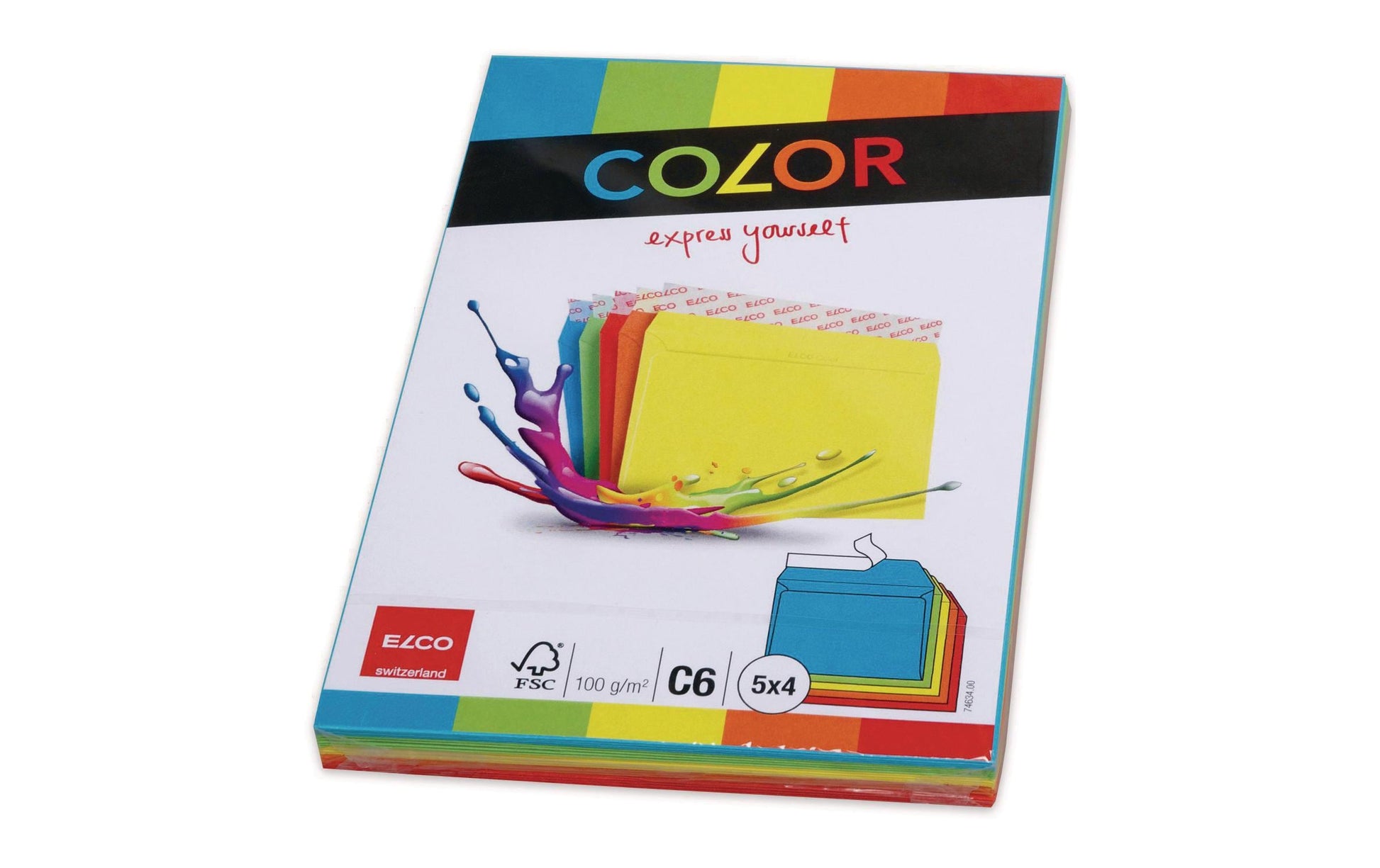 Elco Couvert C6 (162 × 114 mm), ohne Fenster, haftklebend (Optifix), sortiert, 100 g/m² – 20 Stk.