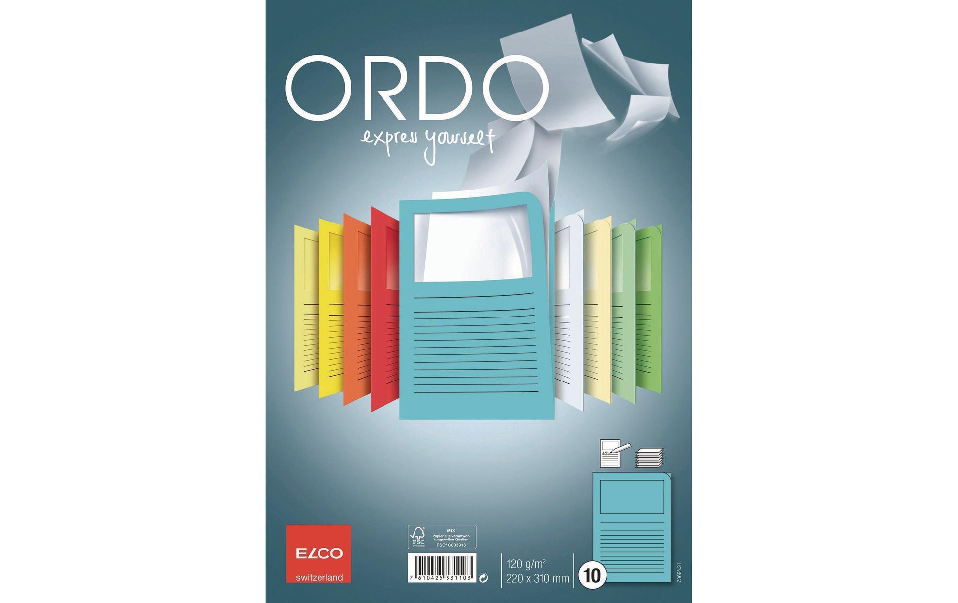 Elco Ordo Classico Sichtmappe A4 – Blau, Papier, 10er-Pack