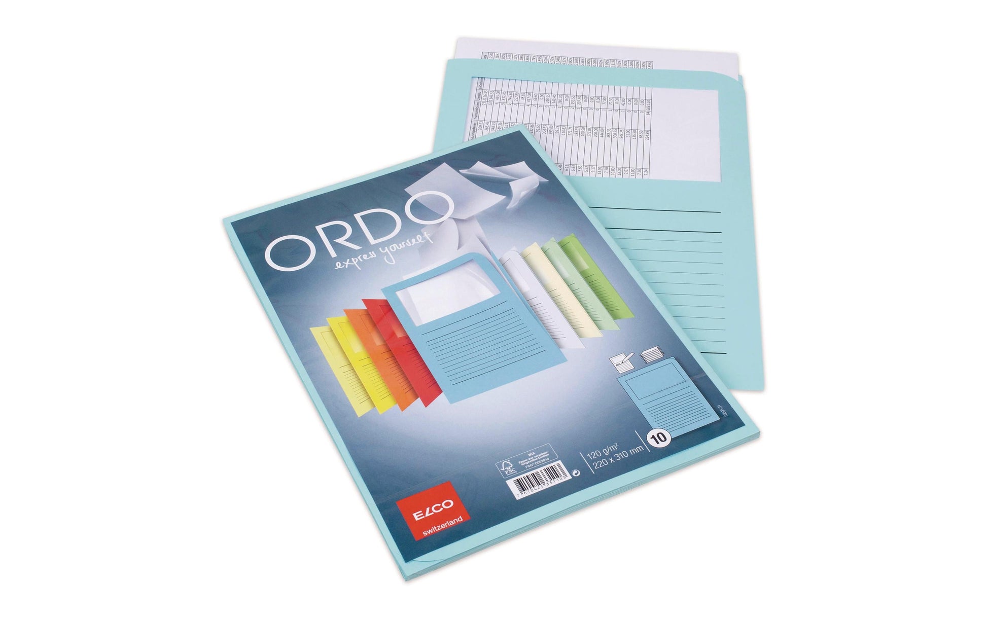 Elco Ordo Classico Sichtmappe A4 – Blau, Papier, 10er-Pack