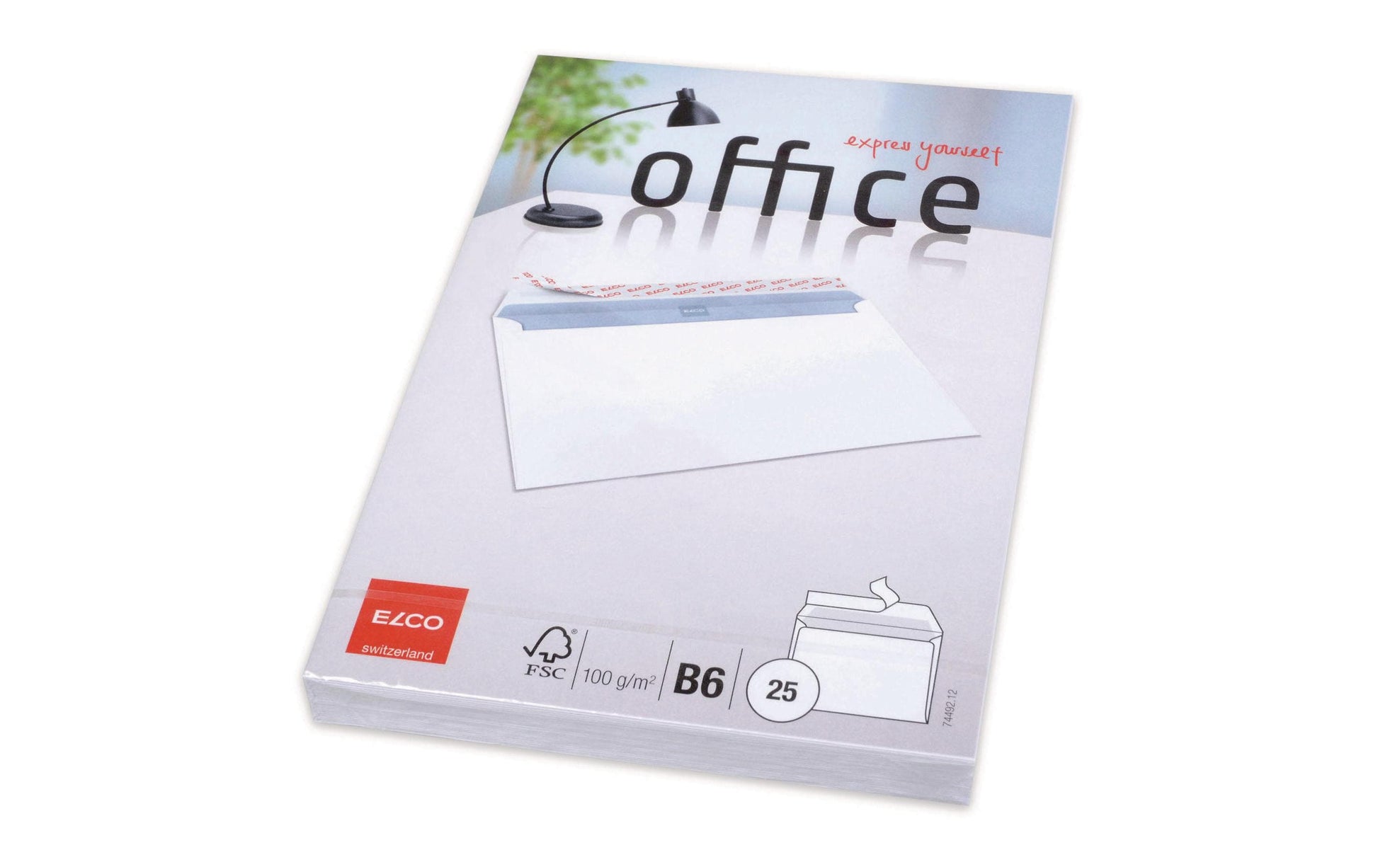 Elco Couvert B6 (176 × 125 mm), ohne Fenster, selbstklebend (Optifix), hochweiss, 100 g/m², Papier – 25 Stk.