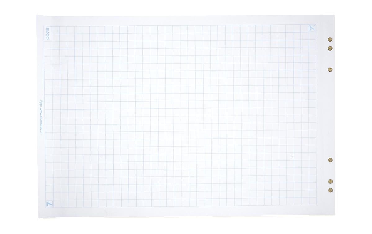 Elco Flipchart-Block 73539.19 – 67 × 99 cm, 20 Blatt/Block, 5 Blöcke, kariert, weiss, Papier, perforiert