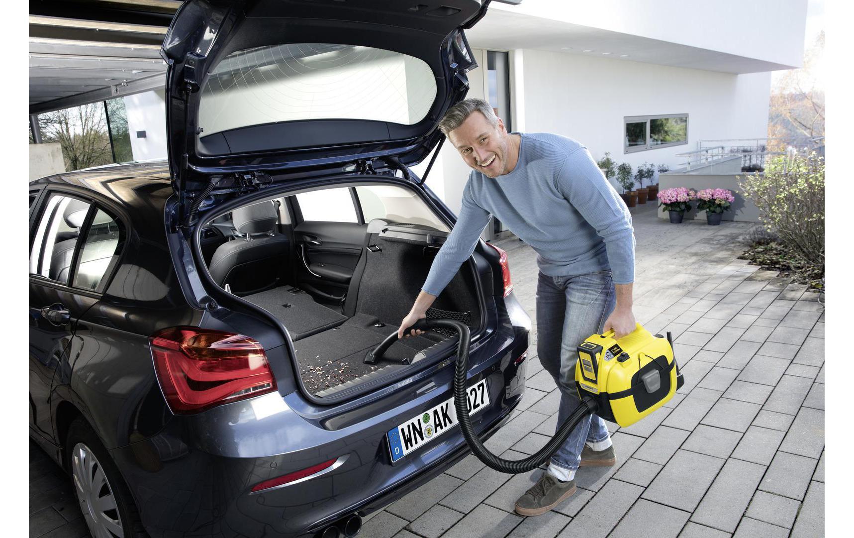 Kärcher Luftstaubbläser WD 1 Compact Battery – 2-in-1, 7 l, Akkubetrieb, Schlauch 1,2 m
