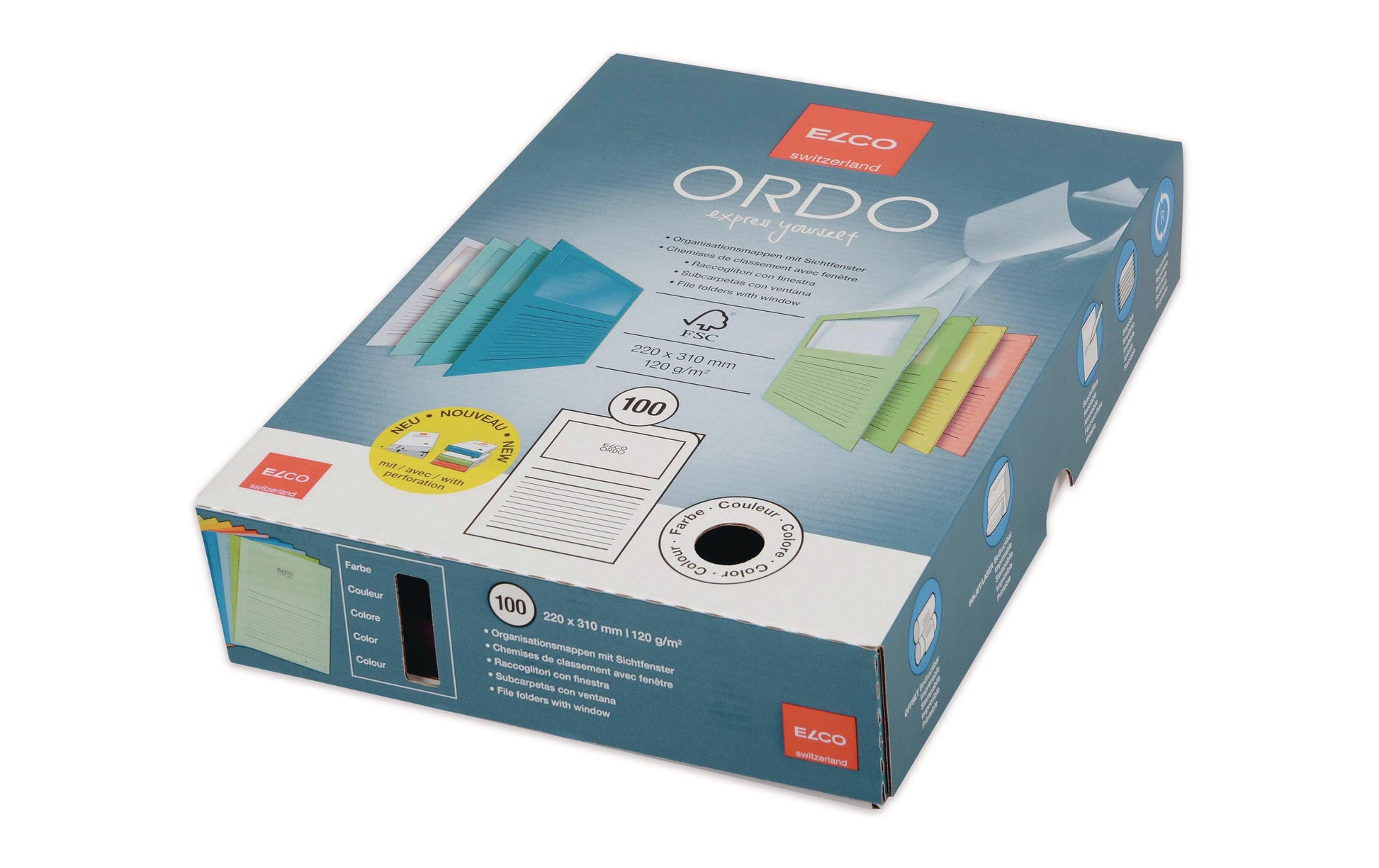 Elco Sichtmappe A4 – Orange, Papier, 100er-Pack