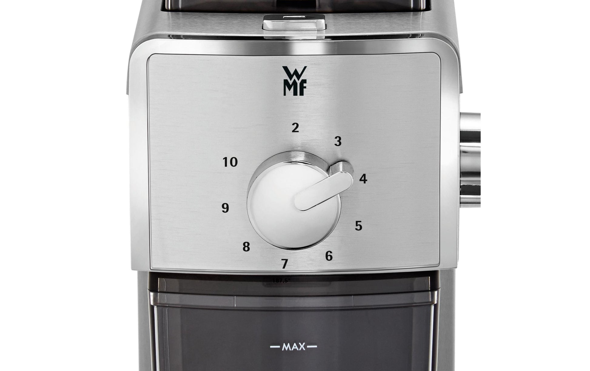 WMF Kaffeemühle STELIO – Scheibenmahlwerk, 17 Stufen, 180 g, 110 W, Silber