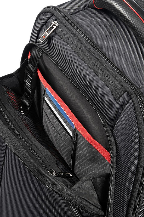 Samsonite Pro-DLX 5 3V Notebook-Rucksack – 29/34 l, RFID-Fach, Aufsteckfunktion, Nylon, Schwarz