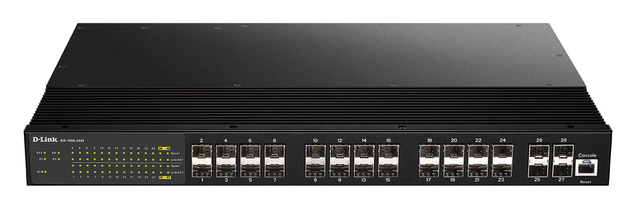 D-Link DIS-700G-28XS – Managed Switch – 24×1G SFP, 4×10G SFP+, L2+, 19" Rack, 1U