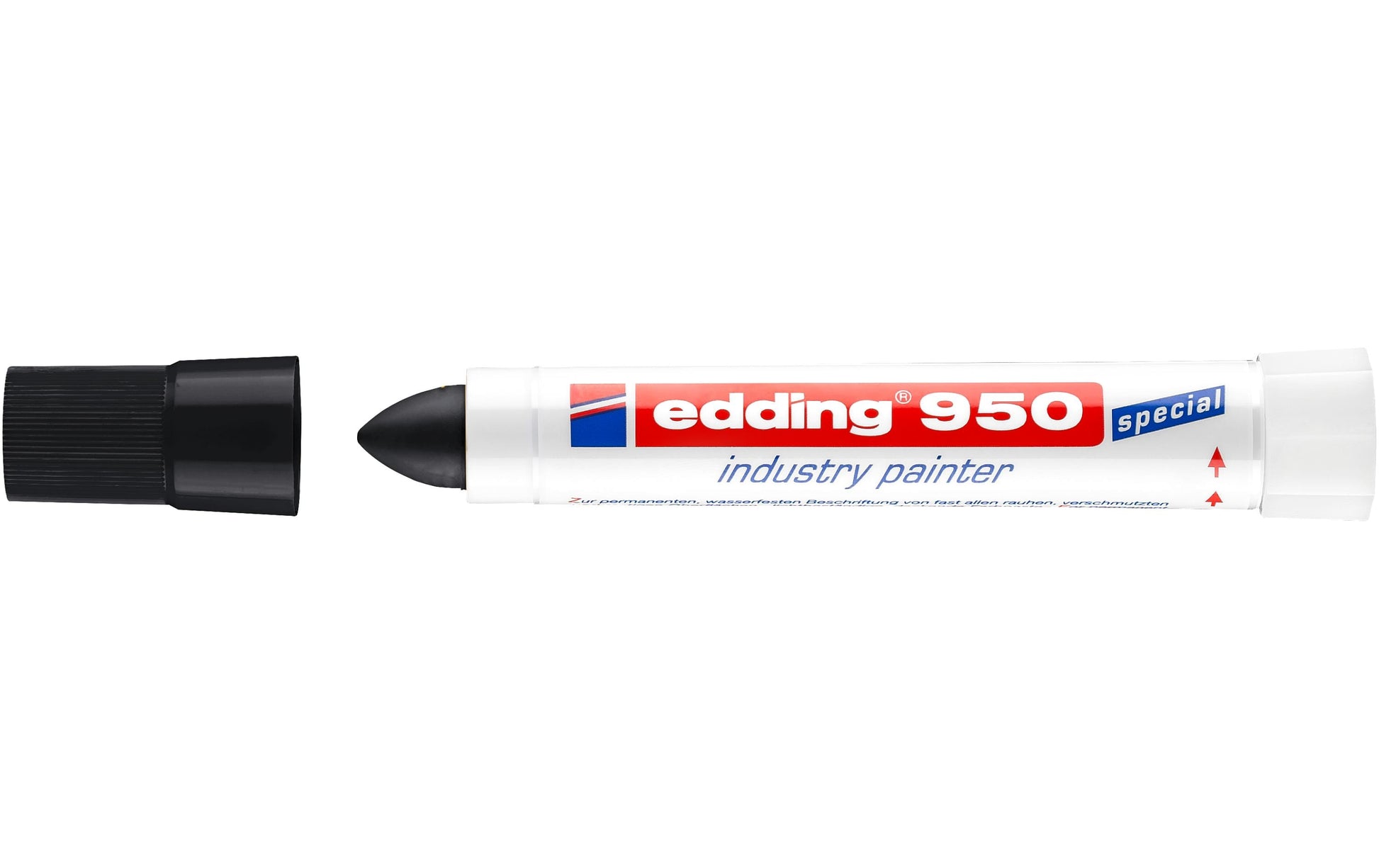Edding 950 Industriemarker – Wachs-Spitze 10 mm – Schwarz für Metall, Stein und Holz