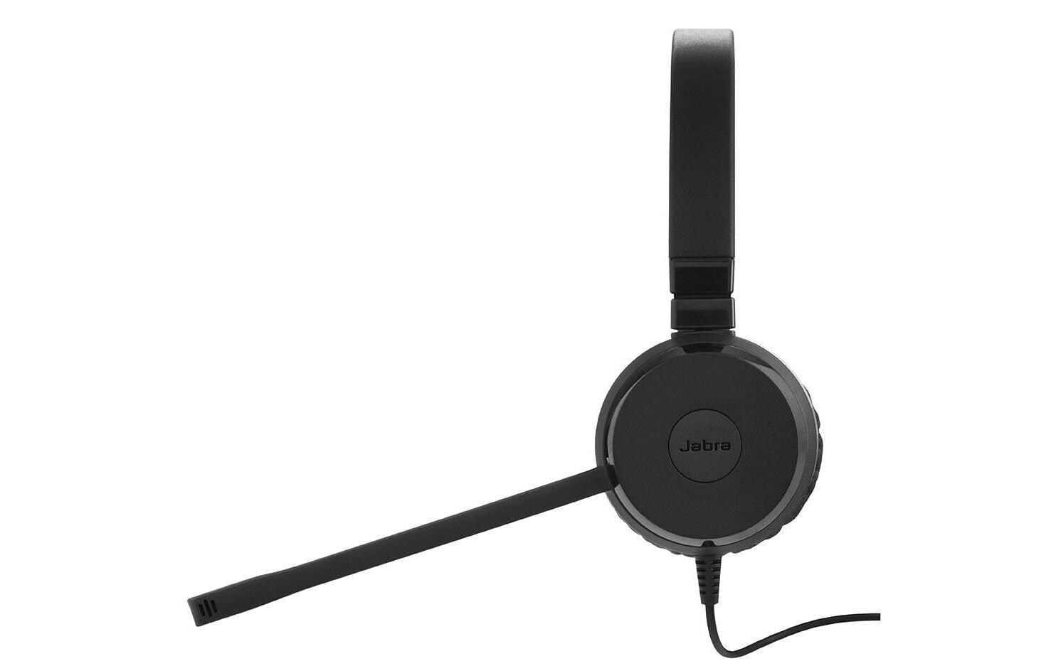 Jabra Evolve 20 Duo UC Office-Headset – On-Ear, Stereo, Kabelgebunden, USB-A, Schwarz