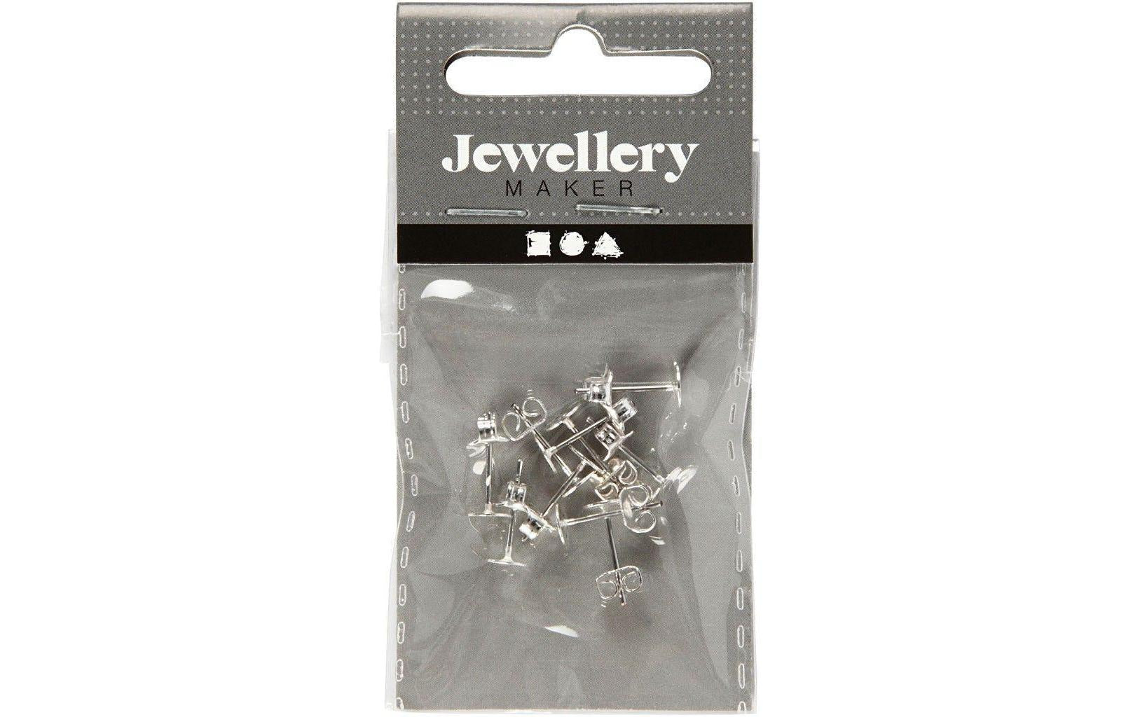Creativ Company Ohrring, Metall, Silber, Ø 5 mm, Set à 10