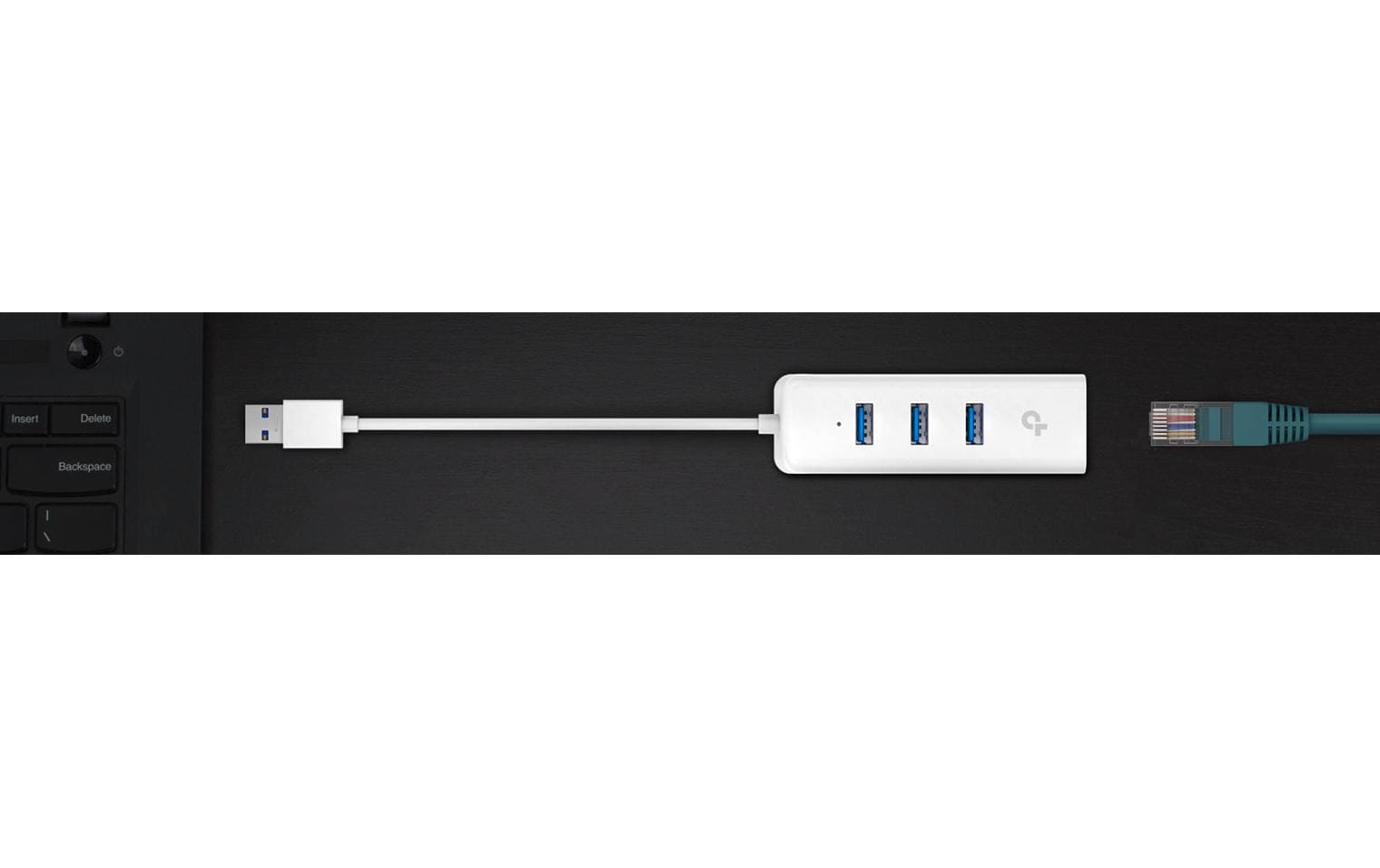 TP-Link UE330 USB-Hub – 3× USB-A, GbE, für Windows/Mac/ChromeOS