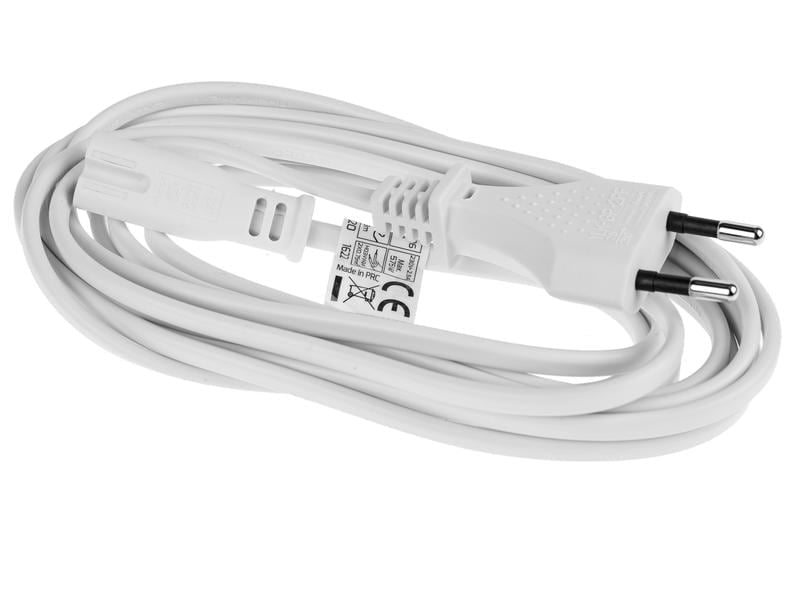 Furber. Netzkabel – T26–IEC C7, 3 m, 230 V/2,5 A, Weiss