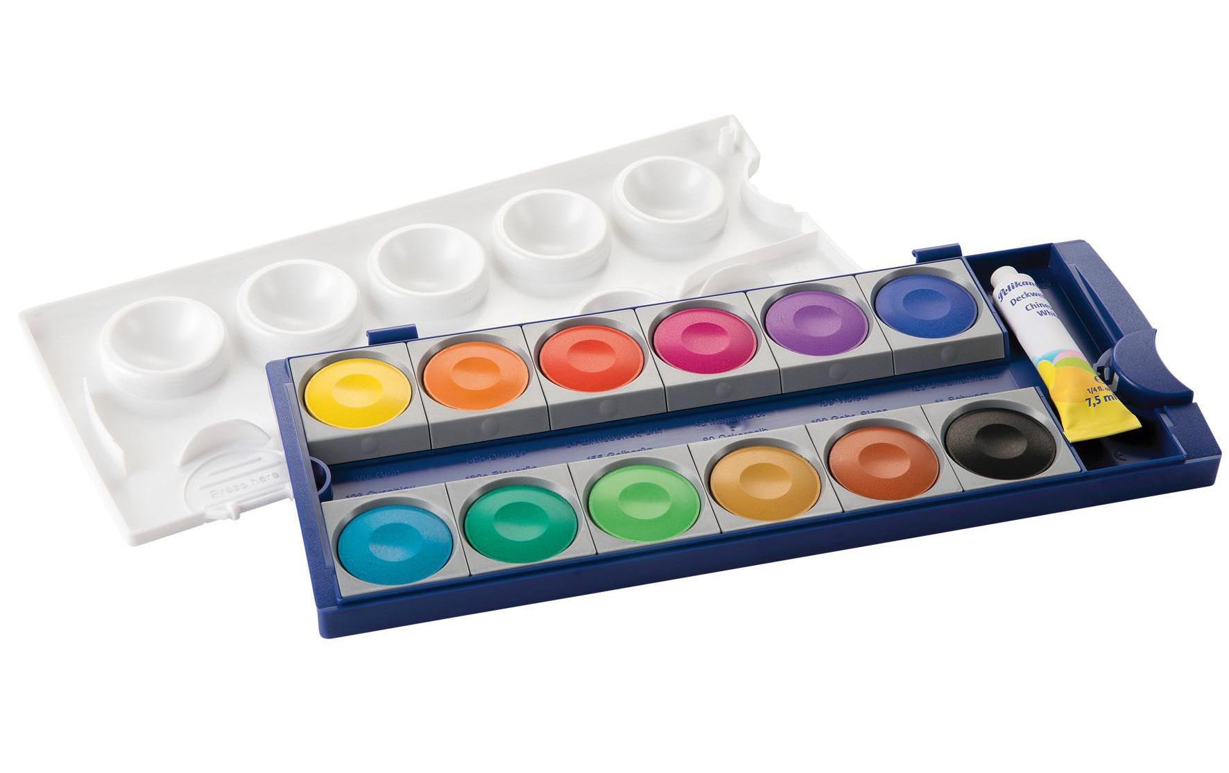 Pelikan Deckfarbkasten – 12 Farben, inklusive Deckweiss
