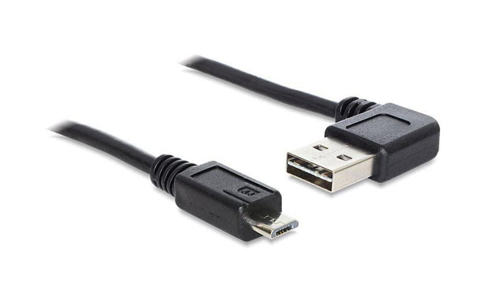 DeLOCK USB-Kabel – USB-A auf Micro-USB-B – USB 2.0 (480 Mbit/s) – 1 m – Abgewinkelt, beidseitig einsteckbar