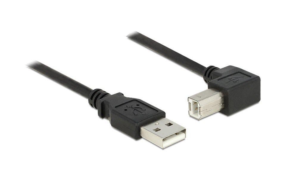 DeLOCK USB-Kabel – USB-A auf USB-B – USB 2.0 (480 Mbit/s) – 5 m – Abgewinkelt – Schwarz