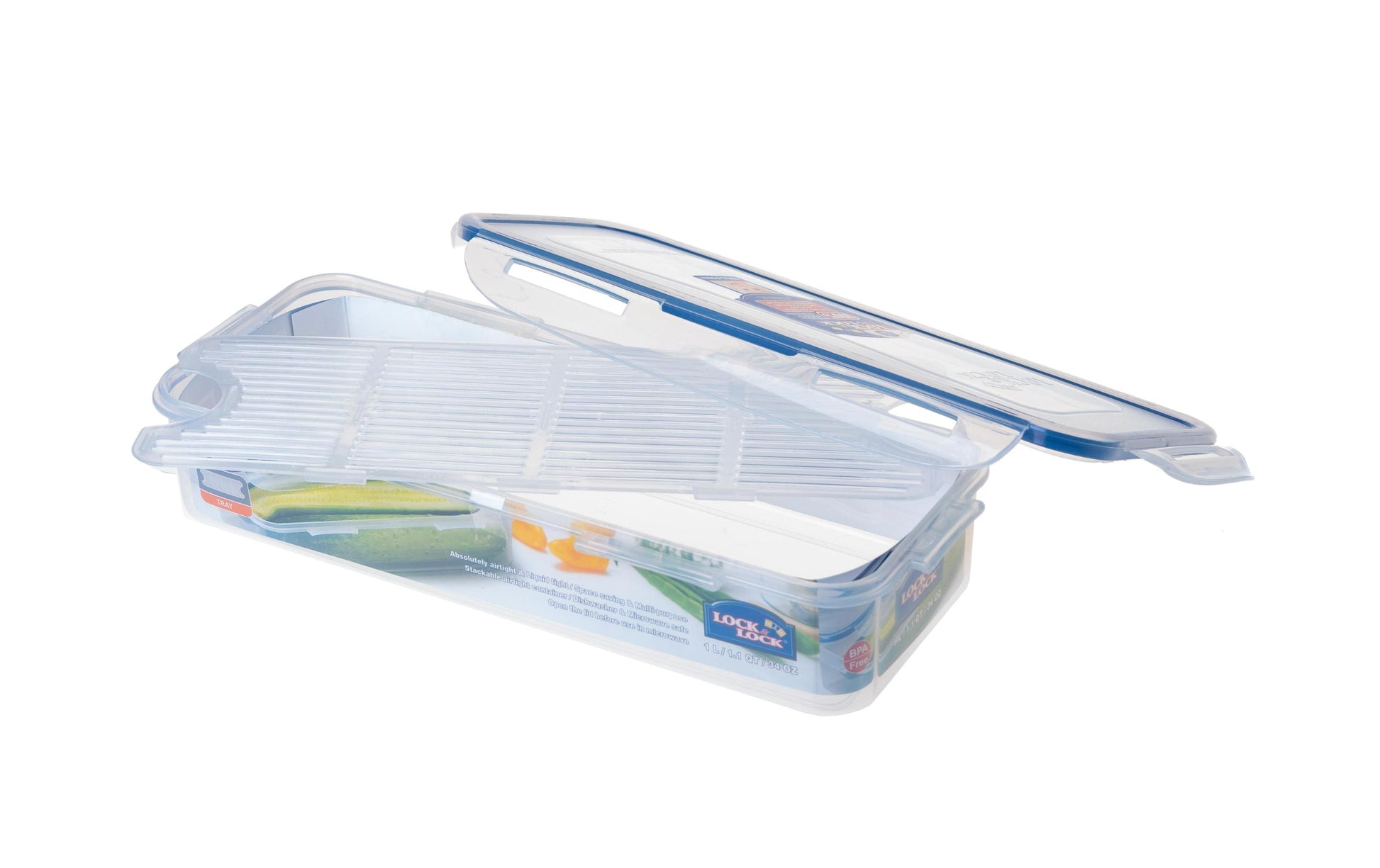 Lock & Lock Vorratsdose 1 l, 27,8 × 11,5 × 6 cm, Silikon, Transparent