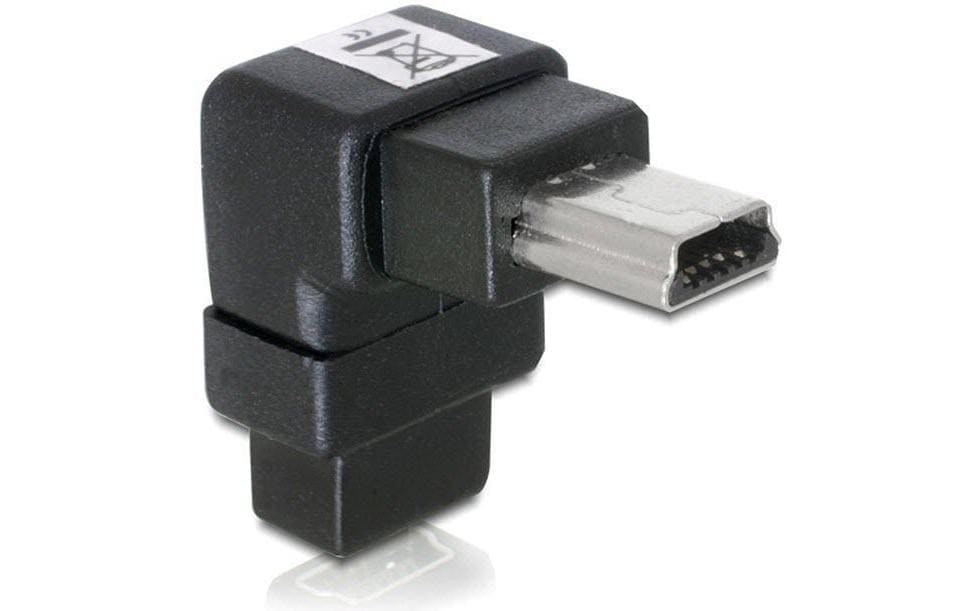 DeLOCK USB-Adapter Mini-USB-B auf Mini-USB-B – USB 2.0 (480 Mbit/s) – Abgewinkelt – Schwarz