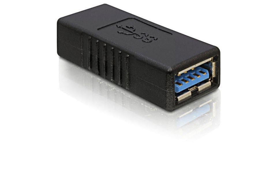 DeLOCK USB-Adapter USB-A auf USB-A (Buchse auf Buchse) – USB 3.2 Gen 1 (5 Gbit/s) – Schwarz