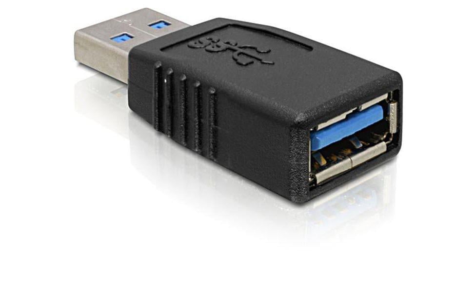 DeLOCK USB-Adapter USB-A auf USB-A – USB 3.2 Gen 1 (5 Gbit/s) – Schwarz