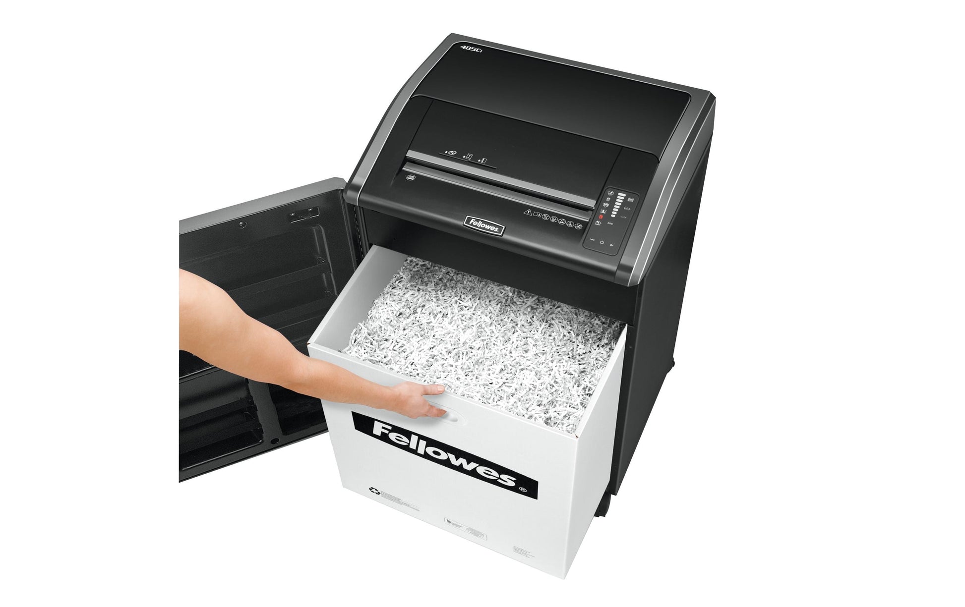 Fellowes 485Ci – Aktenvernichter, DIN P-4, Partikelschnitt 4 × 30 mm, 30 Blatt, 142 l