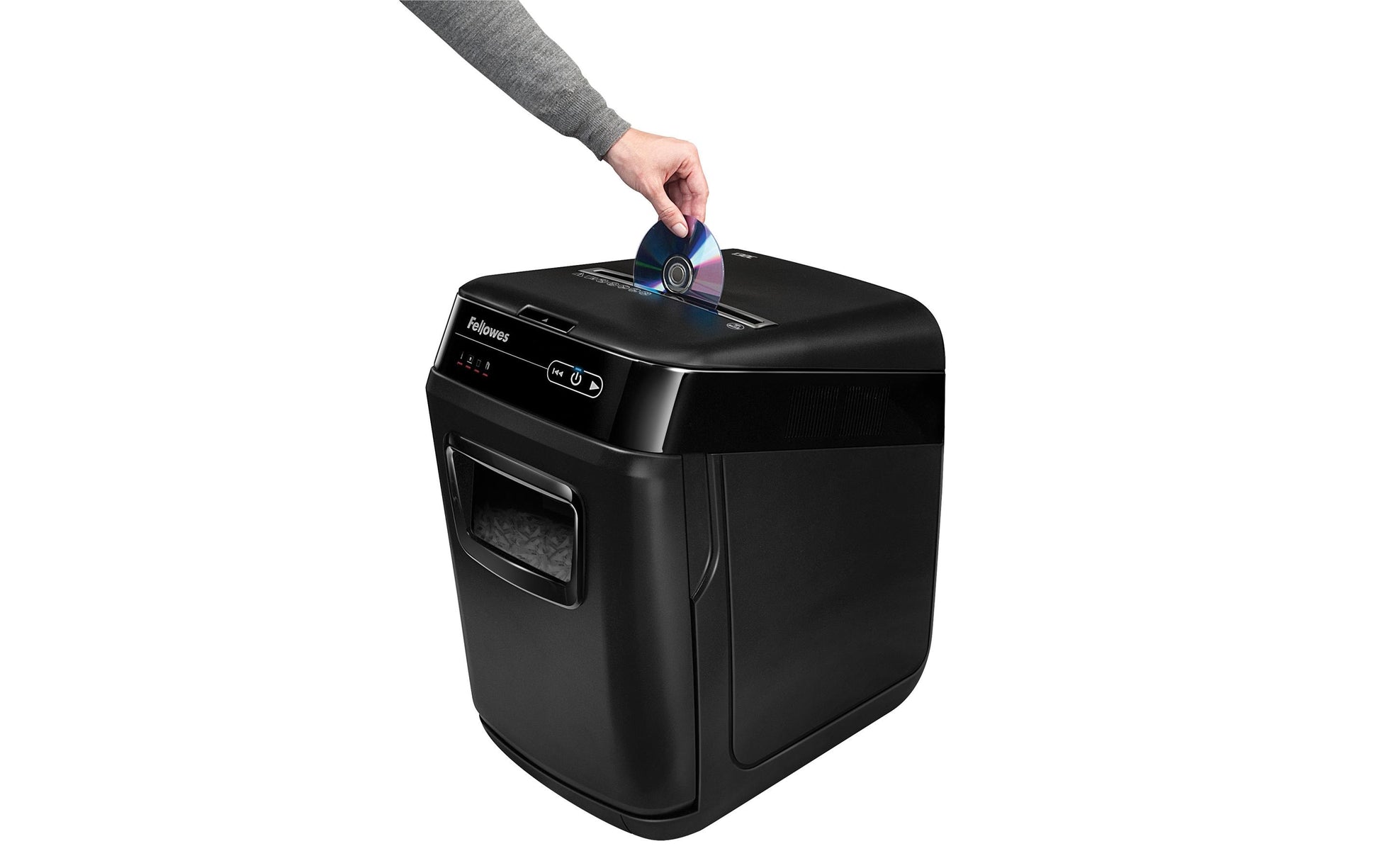 Fellowes Automax 150C – Aktenvernichter mit Autofeed 150 Blatt, DIN P-4, Partikelschnitt 4 × 38 mm, 8 Blatt, 3