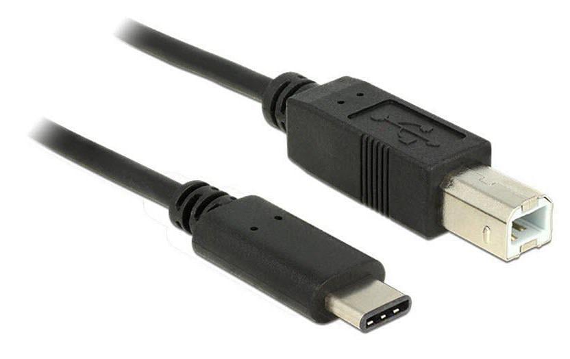 DeLOCK USB-C auf USB-B Kabel – USB 2.0 (480 Mbit/s) – 1 m – Schwarz