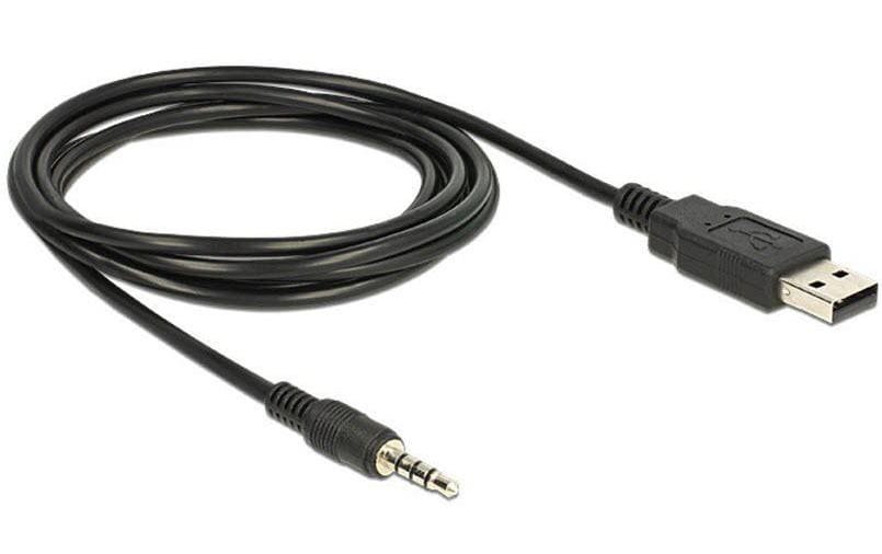 DeLOCK USB-TTL Kabel USB-A zu 3,5 mm Klinke 4P – FTDI 232RL, USB 2.0 (480 Mbit/s), 1,8 m – Schwarz