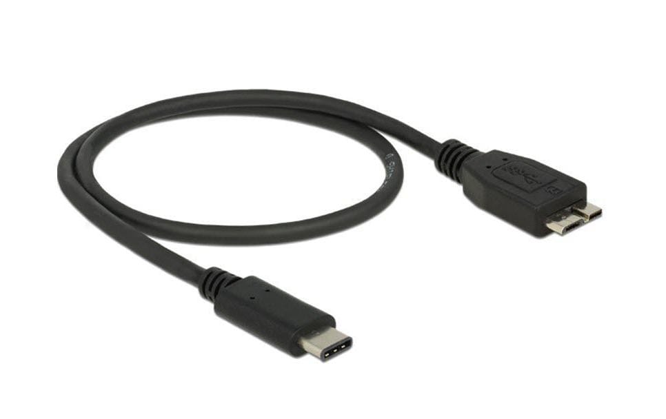 DeLOCK USB-C auf Micro-USB-B Kabel – USB 3.2 Gen 2 (10 Gbit/s) – 0,5 m – Schwarz