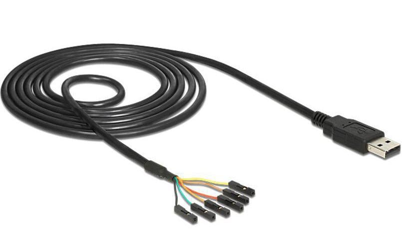 DeLOCK USB-Seriell Adapter USB-A zu TTL 6-Pin – USB 2.0 (480 Mbit/s), 1,8 m, 5 V – Schwarz