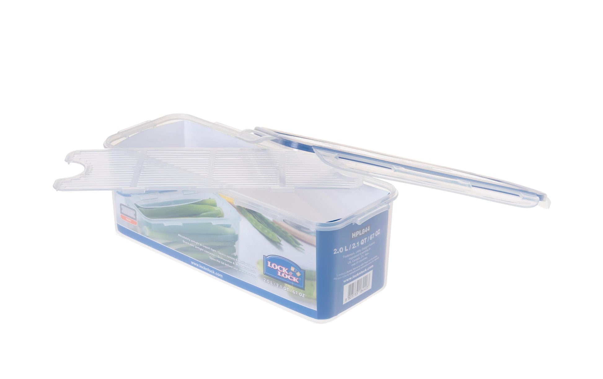 Lock & Lock Vorratsdose 2 l, 11,5 × 27,8 × 10,3 cm, Polypropylen (PP), Transparent