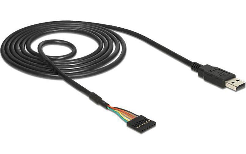 DeLOCK USB-Seriell-Kabel USB-A zu TTL (6-polig, Pinheader) – 1,8 m, USB 2.0 – für Windows, Mac OS und Linux