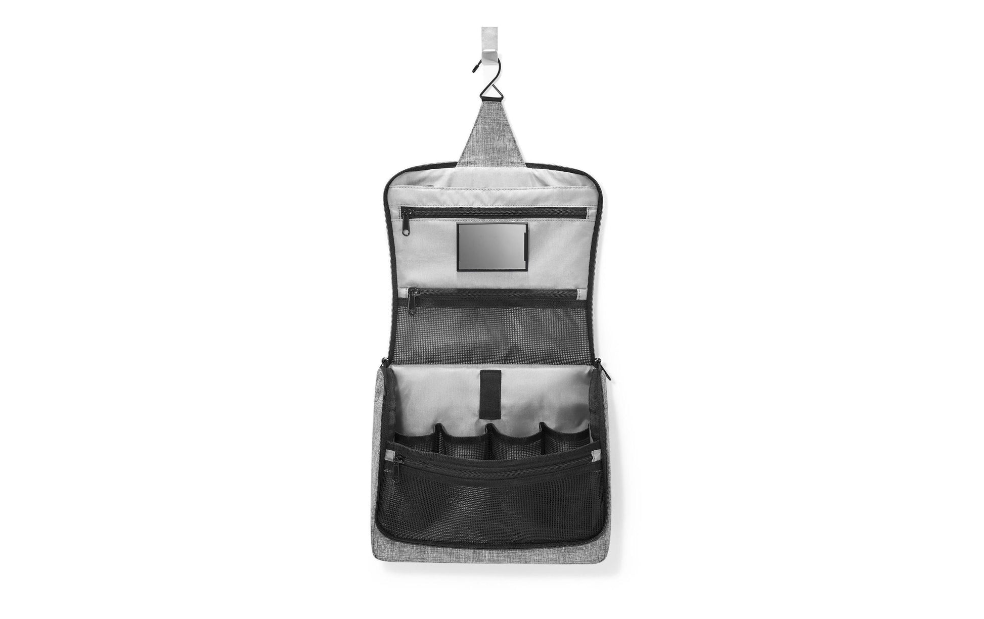 Reisenthel Kosmetiktasche XL – Wasserfest, mit Reissverschluss – 4 l – Silber – Polyester – 1 Stk.