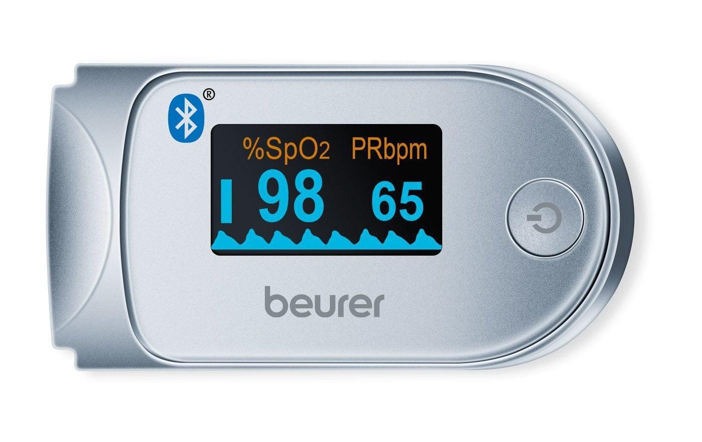Beurer Pulsoximeter PO60 – für iOS 12.0 und höher, Android 8.0 und höher – SpO2, Pulsfrequenz