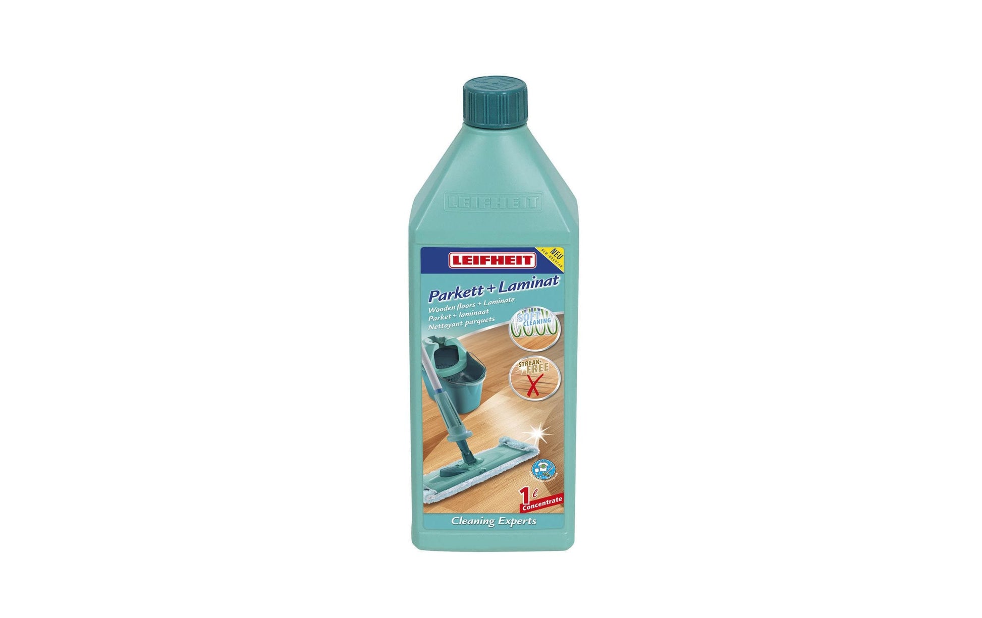 Leifheit 41415 Bodenreiniger für Parkett und Laminat – Konzentrat, Flasche (Kindersicherung) – 1 l