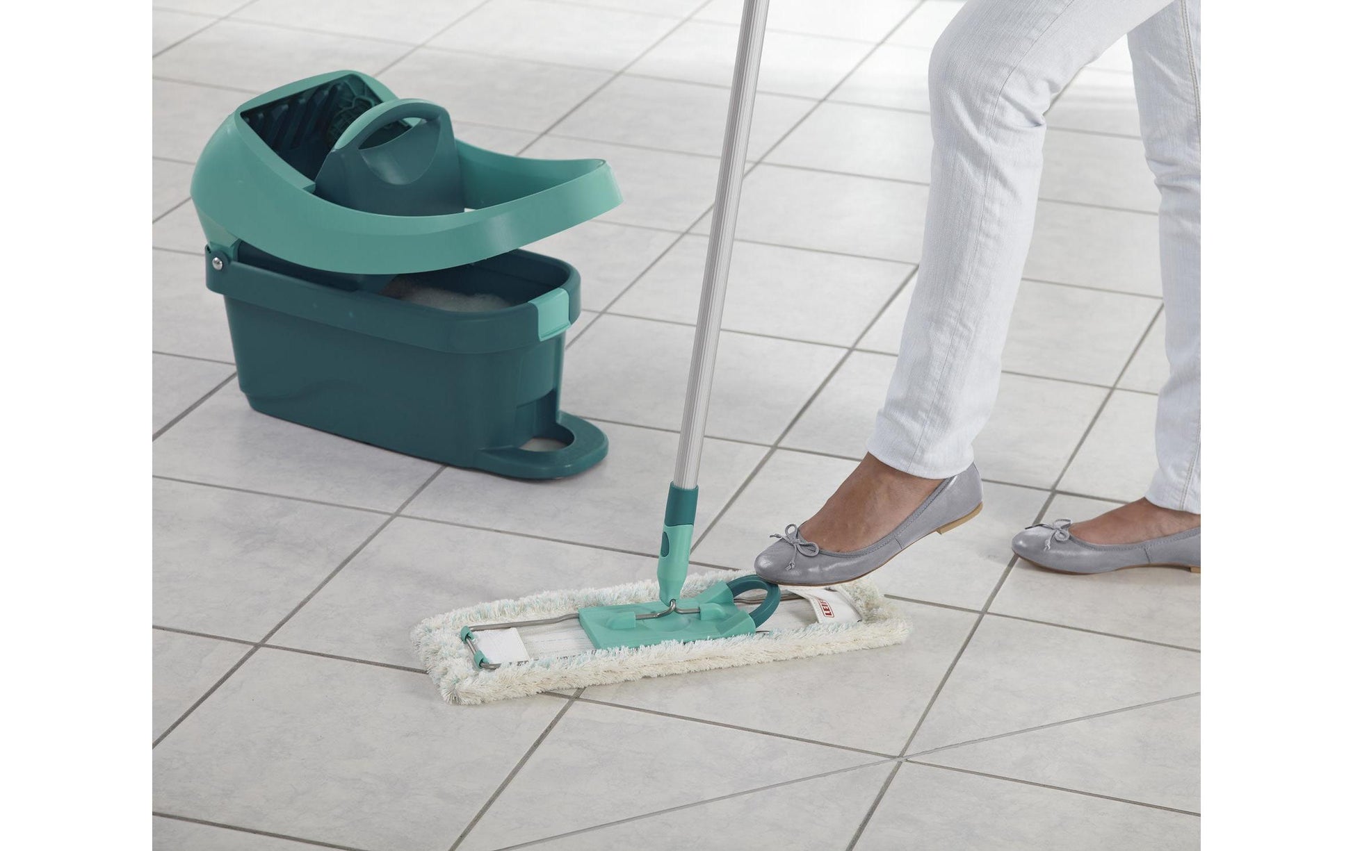 Leifheit Profi 55076 – Wischtuchpresse – 8 l, Kunststoff, Türkis