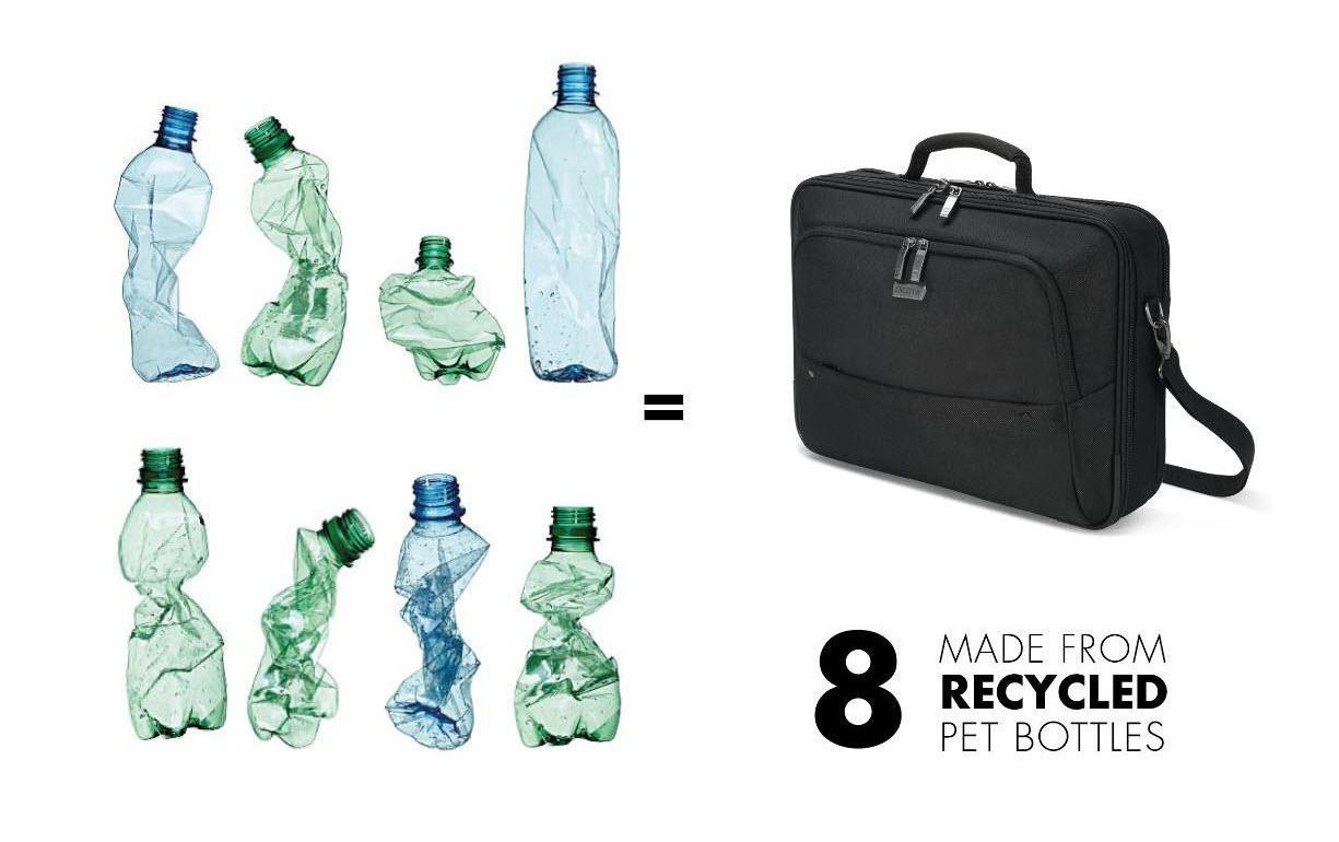 DICOTA ECO Multi Plus Select Notebook-Tasche für bis 15,6" – Trolley-Band, abnehmbarer Schultergurt – Schwarz