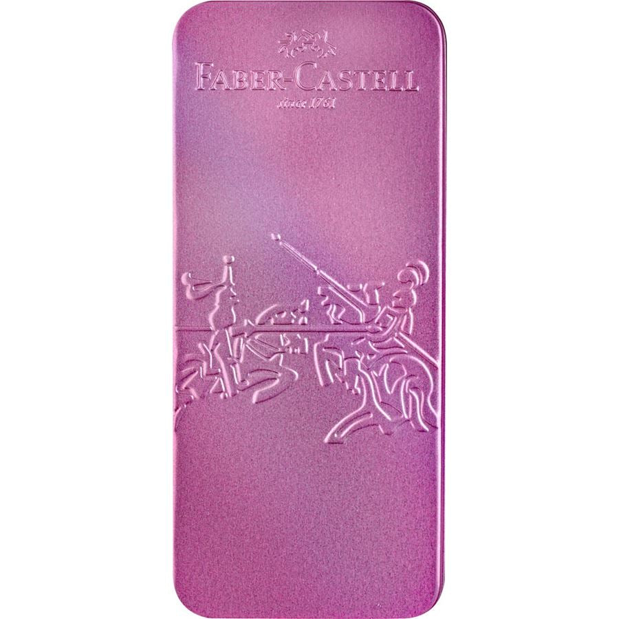 Faber-Castell Grip Edition Glam Schreibset – Kugelschreiber XB & Füllfederhalter M – Blau – Metalletui – 2-teilig