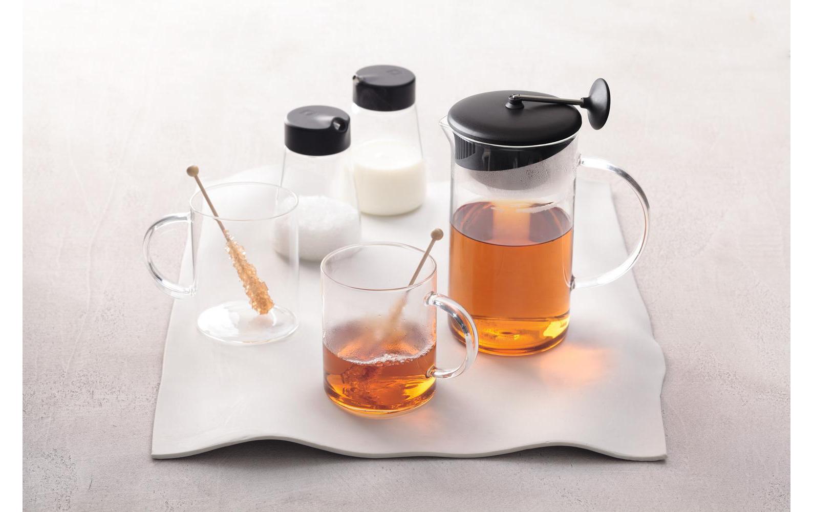 Leonardo Novo Teeglas – 0,40 l, Borosilikatglas, transparent, mit Henkel, spülmaschinenfest, mikrowellenfest