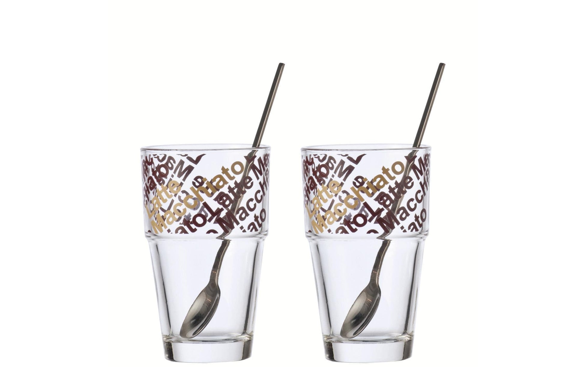 LEONARDO Latte Macchiato Becher – 2er Set, 410 ml, Ø 8,4 cm, Glas, Transparent, spülmaschinenfest