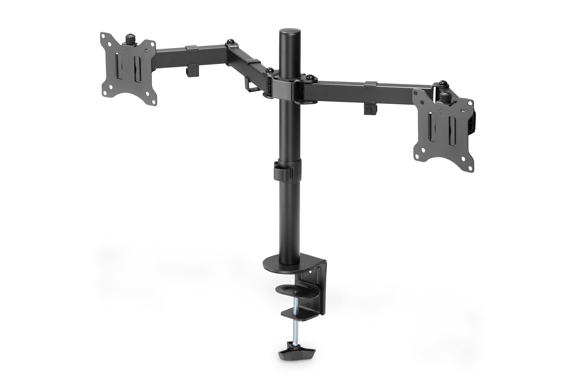 Digitus UNIVER – Tischhalterung, 2 Monitore, Tischklemme, bis 32", 8 kg, Schwarz