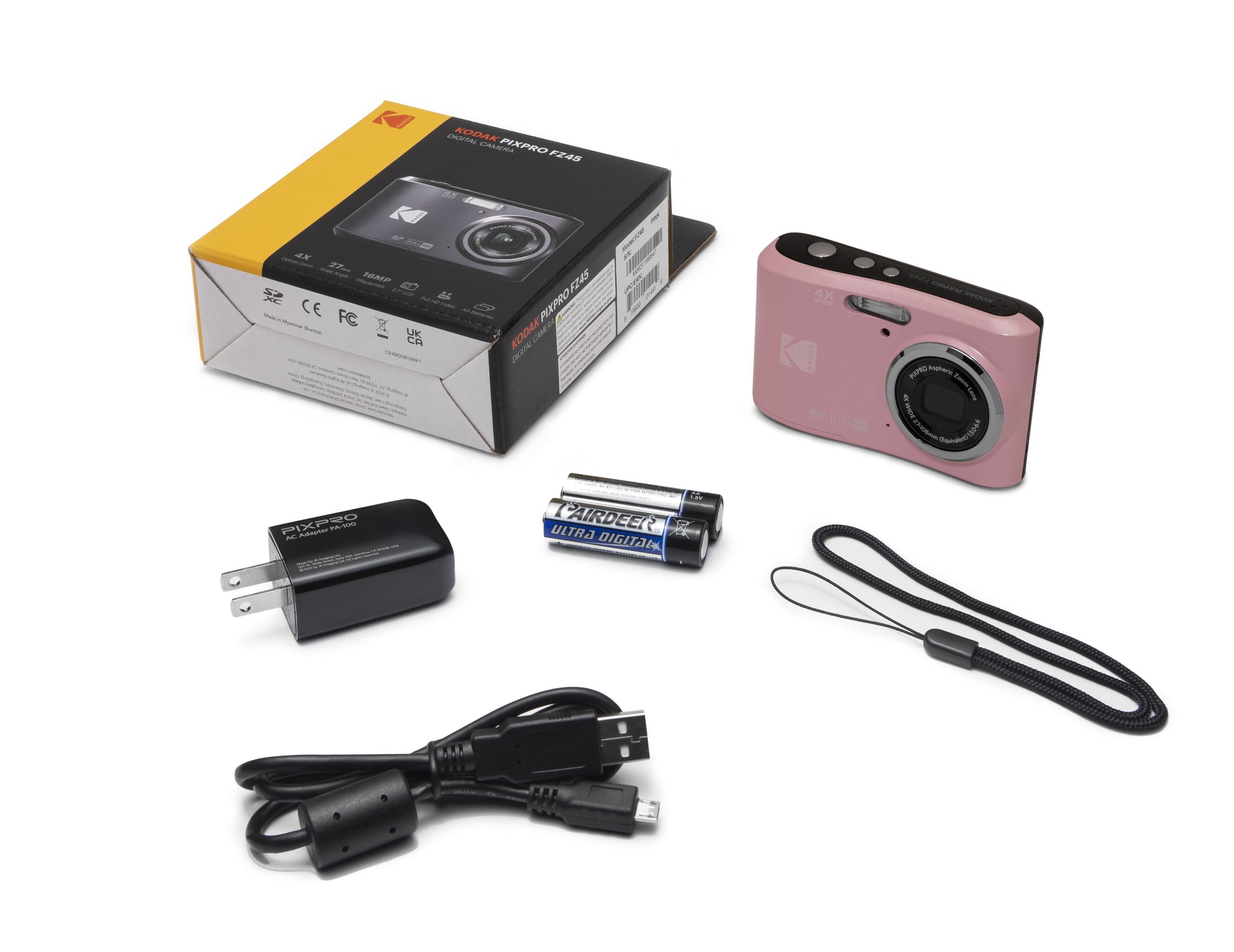 Kodak Pixpro FZ45 – 4× optischer Zoom, 16 MP, 1080p, rosa