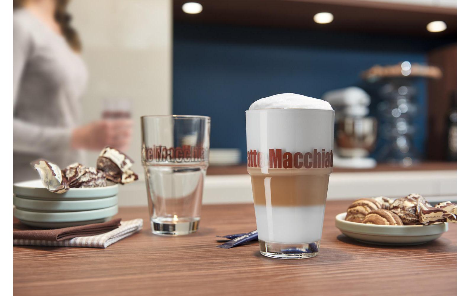 Leonardo Solo Latte Macchiato Glas – 0,41 l, transparent, spülmaschinenfest, 6 Stück