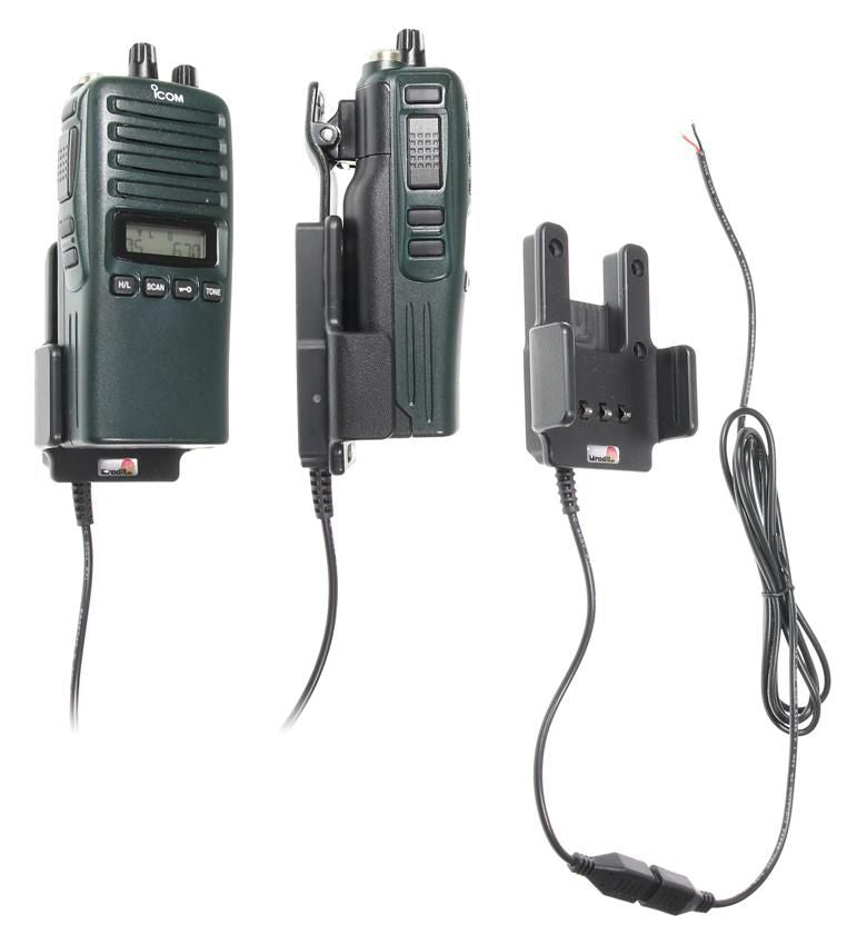 Brodit Aktive Halterung für ICOM IC-F15, IC-F25, IC-F3161 und andere, 12/24 V (Zigarettenanzünder), 8,4 V