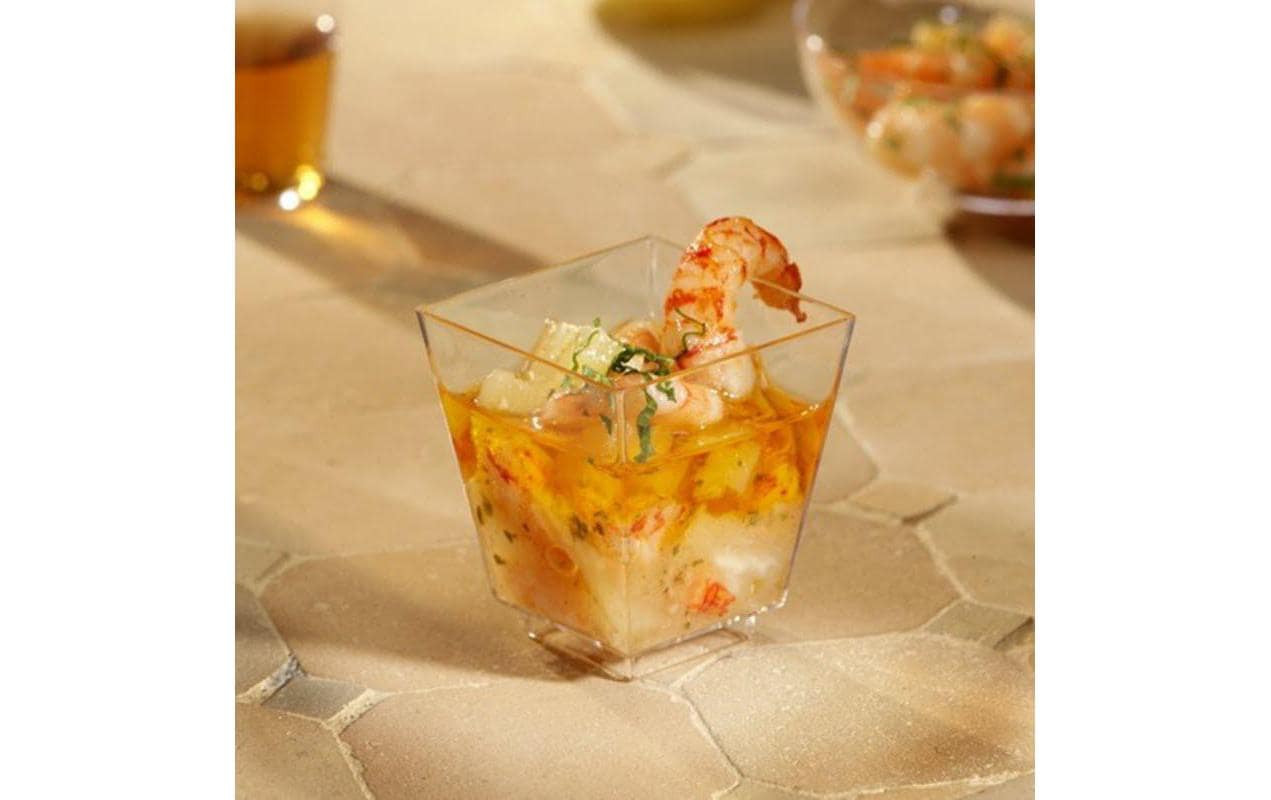 Papstar Fingerfood-Schale, PS, quadratisch – 50 ml, 45 × 45 × 50 mm, transparent – 50 Stk.