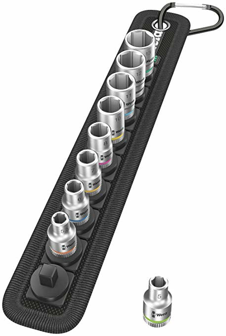 Wera Zyklop – Stecknuss-Satz 3/8" 8/10/12… mm, 9-teilig, Box, Belt B 4