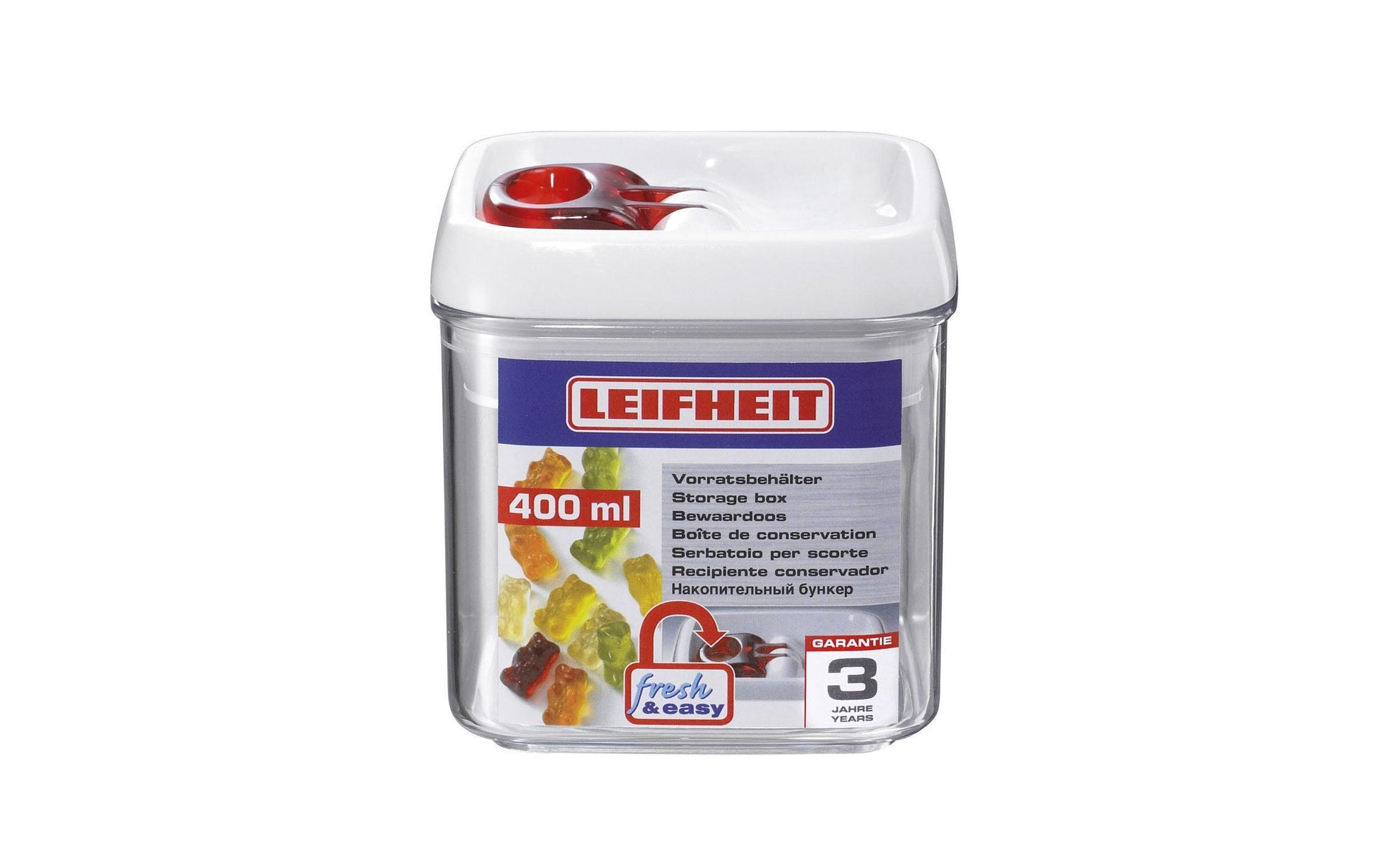 Leifheit Vorratsdose 400 ml, 10,3 × 9,9 × 9,9 cm, Kunststoff, Transparent