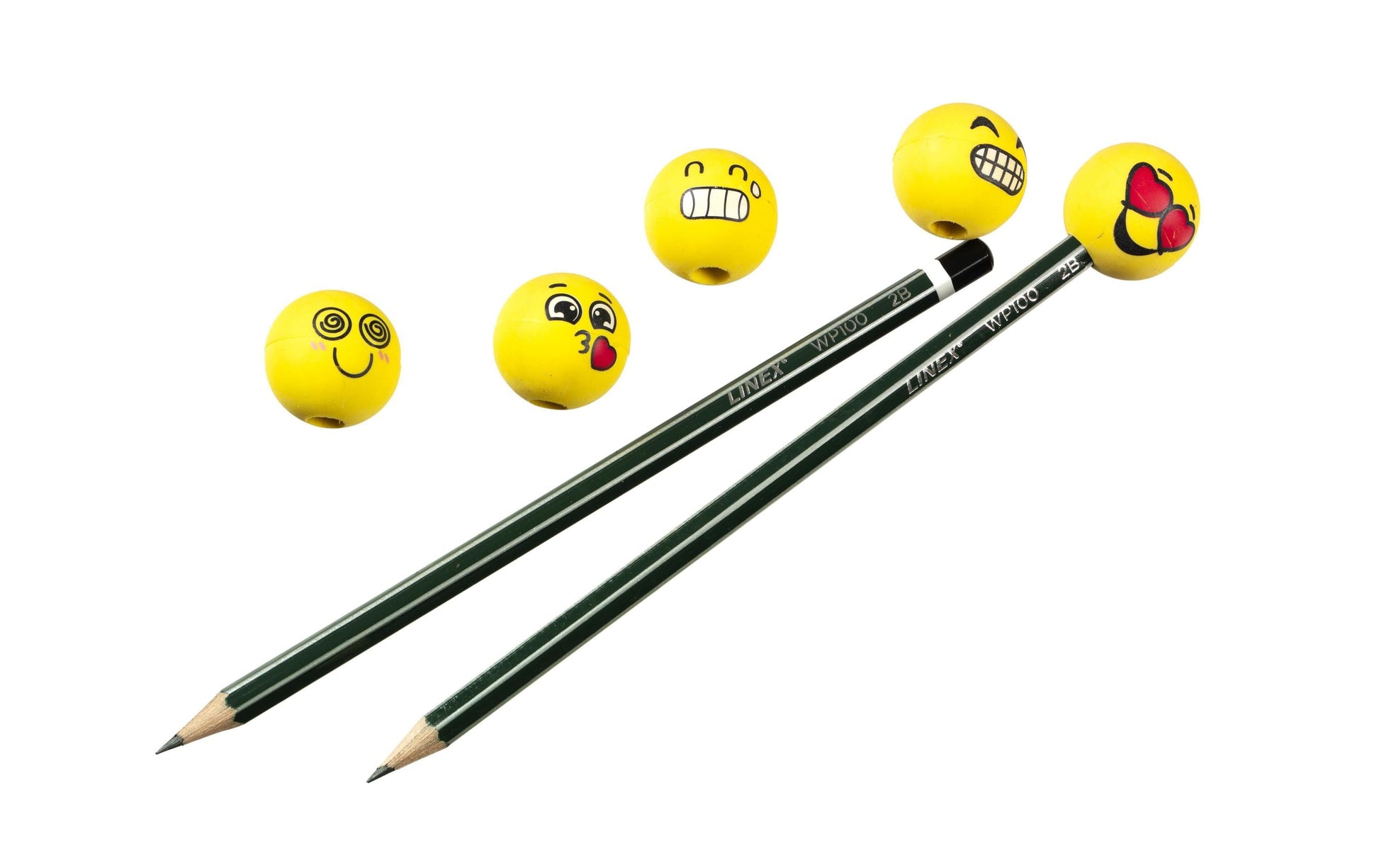 Linex Radierer Emoji – für Bleistifte und Farbstifte – gelb – 5er-Pack