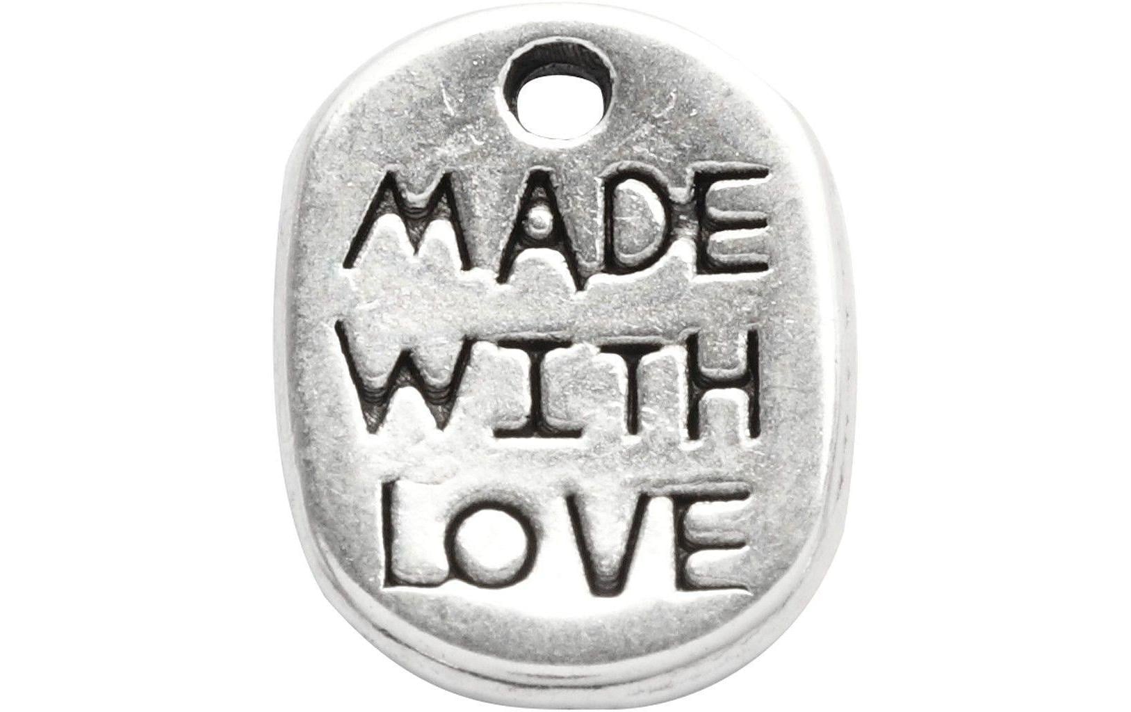 Creativ Company Schmuckanhänger, Metall – Silber – 8 × 12 mm, Loch 1 mm – 10 Stk.
