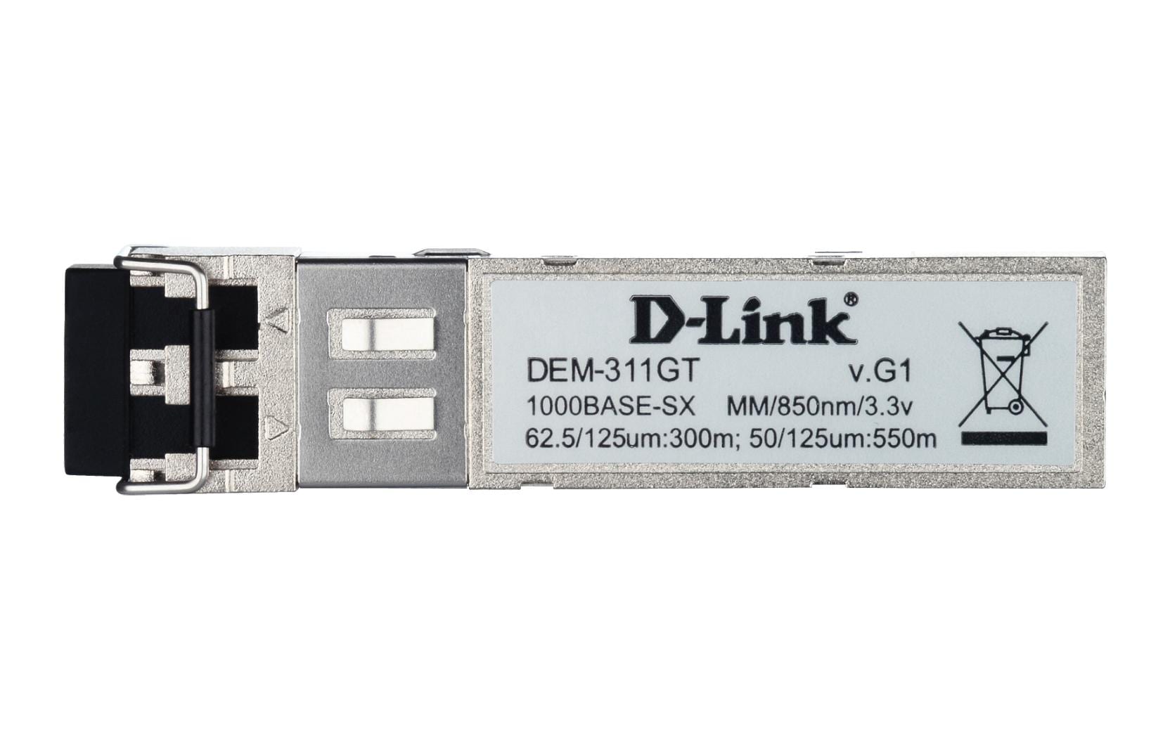 D-Link DEM-311GT – SFP-Transceiver – 1 Gbit/s, MM (LC), 850 nm, bis 550 m, metallisch