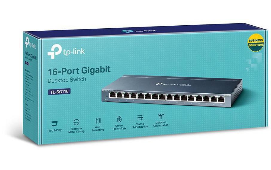 TP-Link TL-SG116 – Managed Switch – 16×GbE, L2